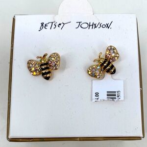 Betsey Johnson Crystal Bee Earrings